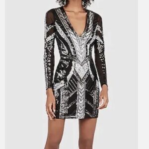 🖤Express Sequined lone sleeve Cocktail Dress🤍